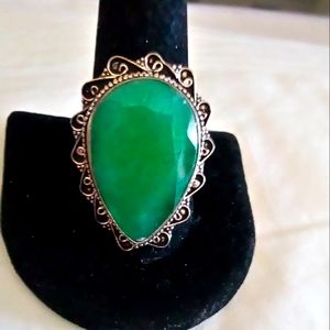 Man's beautiful 47ct natural emerald dress ring Size 10🌹